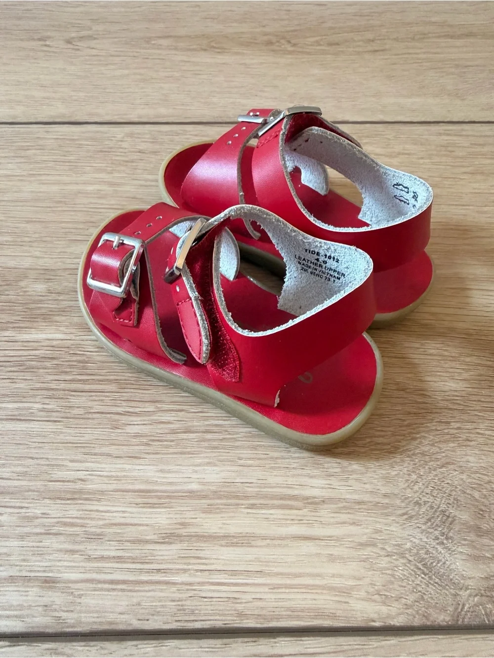 FootMates Bright Red Double Buckle Toddler Sandals